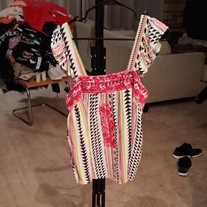 Savanna Jane Multicolor Ruffle Sleeve Blouse